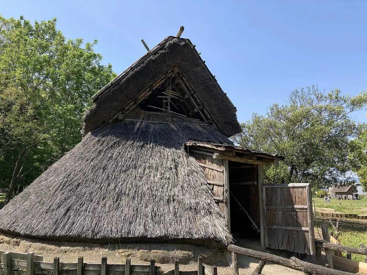 Reconstructed thatched pit dwelling at the Toro Ruins in Shizuoka