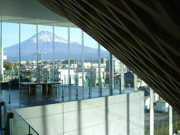 Mt. Fuji framed by the centre's windows