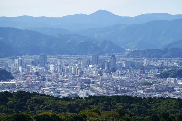 Shizuoka city and the Southern Alps foothills from Nihondaira